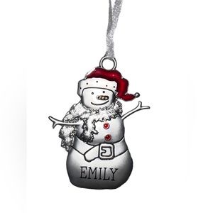 Hallmark Personalized Metal Snowman Christmas Ornament 2.5” - Emily